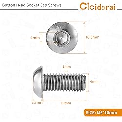 Cicidorai M6-1.0 x 10mm Button Head Socket Cap