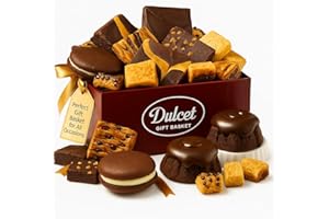 DULCET GIFT BASKETS Dulcet Holiday Gift Basket - Premium Assortment of Baked Goods - Christmas Gift Basket with Individually Wrapped Whoopie Pies, Brownies, Rugelah, and More - Personal Note Option Included.
