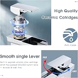 Peppermint Modern Waterfall Basin Mixer Tap Single Lever Hot Cold Chrome Square view 4