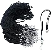 100 Pack Badge Lanyards, for ID Badges, Black Lanyards Badge Holder Card Lanyards with Swivel Hook