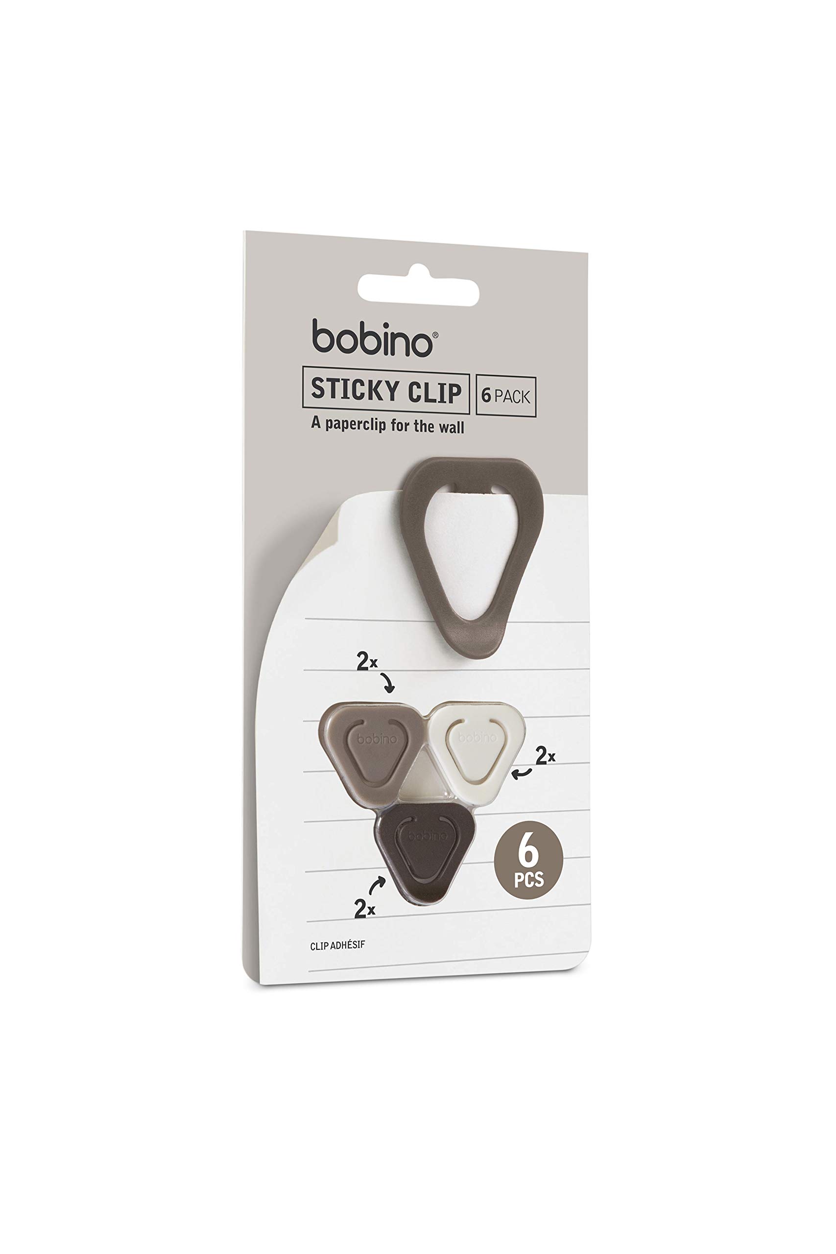 Bobino Sticky Clip 6 Pack - Neutral Colours