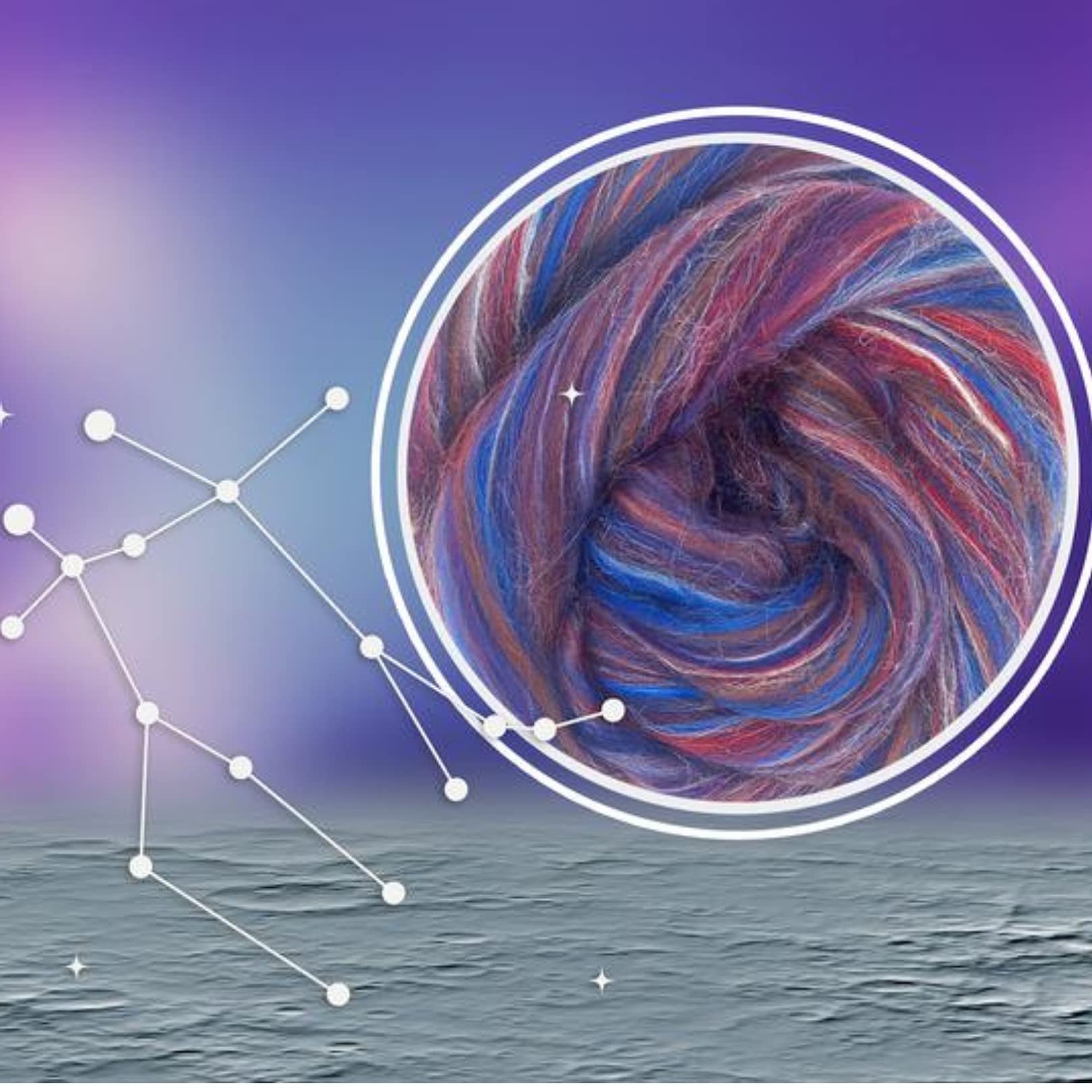 Revolution Fibers – Constellation Range Roving 12 Color Pack (300 Grams / 10.5 Oz) | Tonal Blend of 70% Dyed Merino and 30% Tussah Silk Combed Top | Fiber for Felting, Spinning
