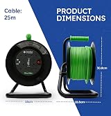 Desiretech 4 Socket Extension Lead 25m Heavy Duty 13A Cable Reel view 3