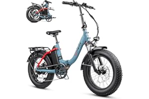 Hipeak 750W Folding Electric Bike for Adults 48V 15Ah Ebike 20" x 4.0" Fat Tire Electric Bike for Adults 25MPH Front Suspension