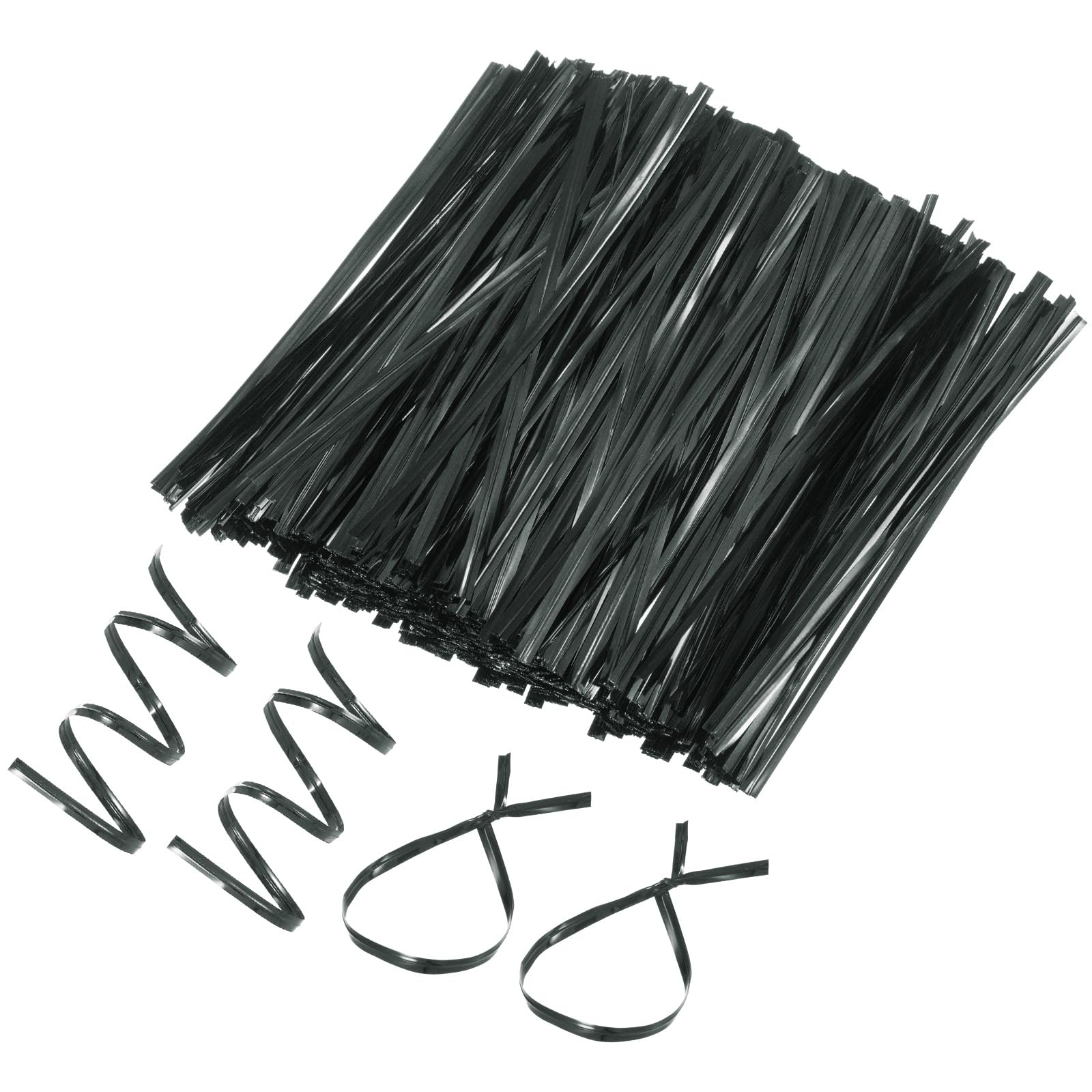 M METERXITY 800-Pack Metal Twist Ties, 12cm Metallic Twists Tie for Christmas/Party Decoration/Garden Plant/Gift Wrapping/Bread/Cake/Pops Candy Bags, Reusable Twisty-Ties [Black]