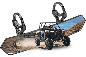 KEMIMOTO 15-Inch UTV Rearview Mirror with Adjustable Clamps for 1.65-2 Inch Bars, Compatible with Polaris RZR 2008-2023 and C