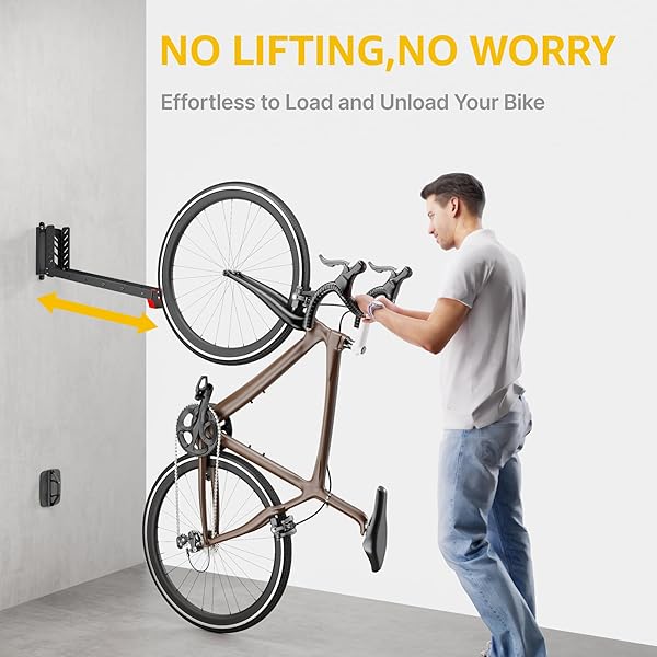 MONTEK SWIVEL BIKE WALL MOUNT, NO HEAVY LIFTING REQUIRED BIKE WALL MOUNT, BIKE HANGERS FOR GARAGE, SPACE-SAVING BIKE RACK GARAGE, EASY TO LOAD AND UNLOAD, BIKE HANGER CAN HOLD UP TO 77 LBS, 2 PACK
