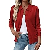EVALESS Cardigan Sweaters for Women Wool Blend Lightweight Trendy Long Sleeve Lapel Collar Button Down Sweater Cardigans