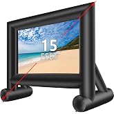 XHYCPY Inflatable Projector Screen 15ft with Air Blower and Storage Bag, Easy Set up, Front and Rear Projection for Outdoor Movie Night Backyard Pool Fun