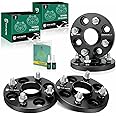 YHTAUTO 4x100mm Wheel Spacers 15mm Fits Kia, Ford, Mazda, Scion, Toyota, Fiat Models, Corolla, xB, Rio, Tire Spacers w/ M12x1.5 & 12.9 Grade Studs, 54.1mm Hub Bore 4 Lug 4PCS Black Wheel Spacers
