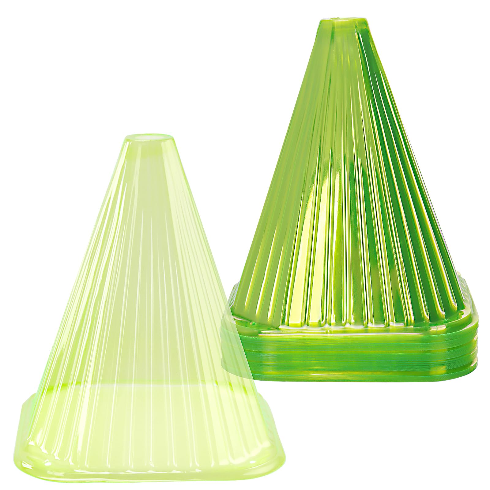 SEUNMUK 50PCS Garden Plant Cloches, 19x19x21cm Plastic Plant Bell Cover, Reusable Plant Protection Bell for Seedlings, Flowers, Strawberries, Green