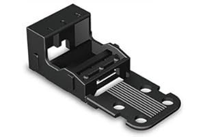 221-513 | WAGO 221 Series mounting Carrier (24-12 AWG) | 3-Conductor | with snap-in mounting Foot for Horizontal mounting | Black | [Box of 10 Pieces]