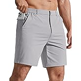 COOFANDY Mens Golf Shorts 7" Inseam Lightweight Quick Dry Shorts Elastic Waistband with 3 Pockets UPF50