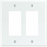 Leviton Decora 2-Gang Wallplate, Midway Size, PJ262-00W, White