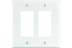 Leviton 2-Gang Decora/GFCI Decora Wallplate, Midway Size, PJ262-W, White