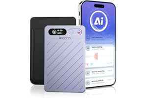 IFECCO AI Voice Recorder - Digital Voice Recorder Summarize with AI Technology, 64GB Memory, Support 152 Languages, App Contr