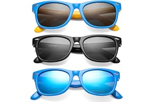 NULOOQ Kids Polarized Sunglasses for Boys Girls – TPEE Unbreakable Flexible Frame UV400 Protection Age 3-8