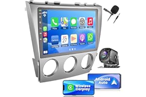 B4U 4GB RAM+64GB ROM Car Radio for Toyota Camry (2006-2011 with Manual A/C),10 Inch Camry Stereo Support Wireless Carplay&Android Auto, Bluetooth&Voice Control,FM Radio