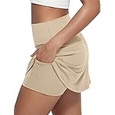 ODODOS Womens's High Waist Tennis Skirts Cloud Feeling Built-in Shorts Athletic Golf Casual Skorts with Pockets