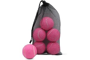 SHYUJAJIE Tennis Ball,6 Pack Practice Balls Bulk,Dog Balls with Mesh Bag | Colorful Heavy Duty Tennis Training Ball for Begin