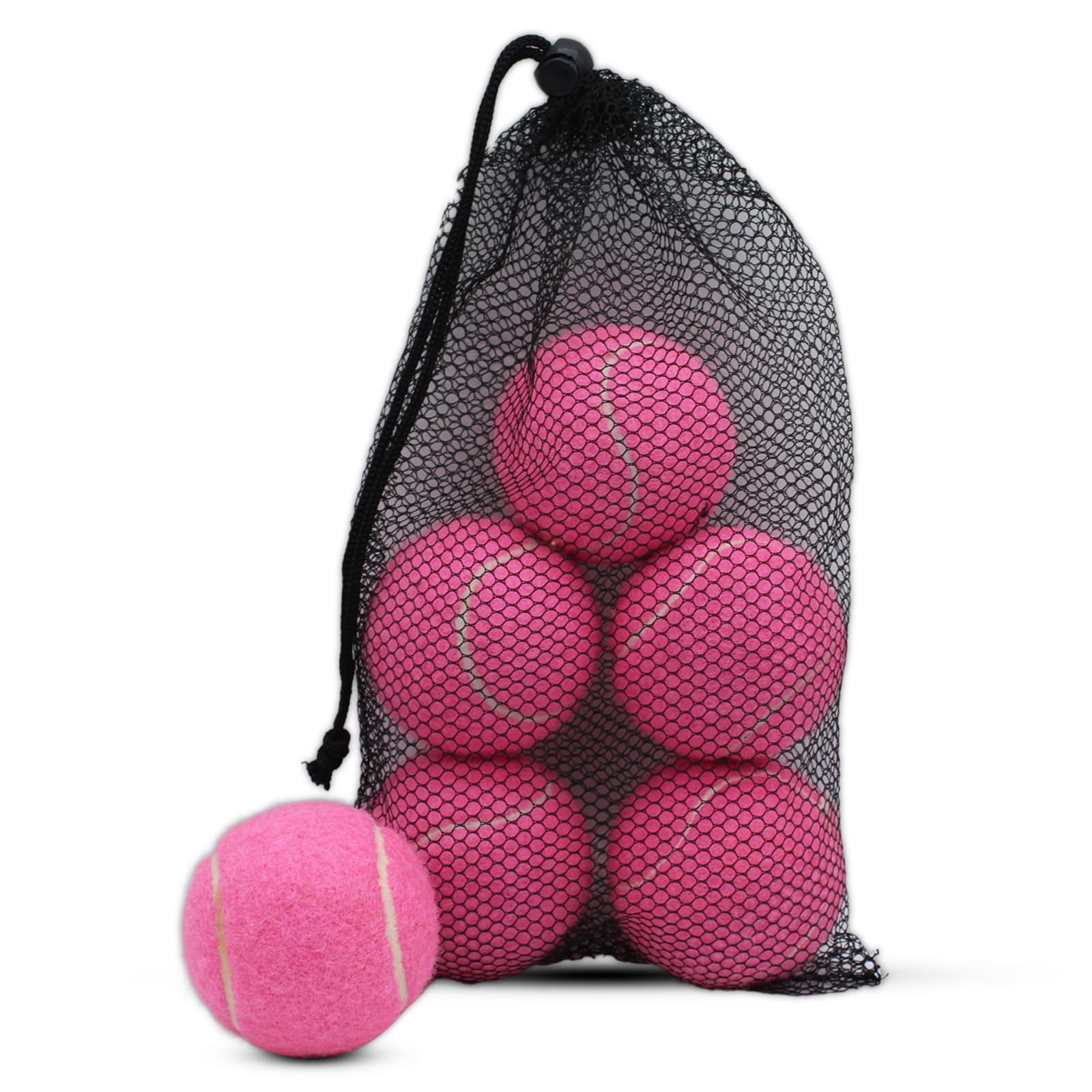 Photo 1 of (only 3)SHYUJAJIE Tennis Balls, 6 Pack Training Tennis Balls,High Elasticity Practice Tennis for Beginner, Exercise Playing Balls for Pet Dog (Pink)