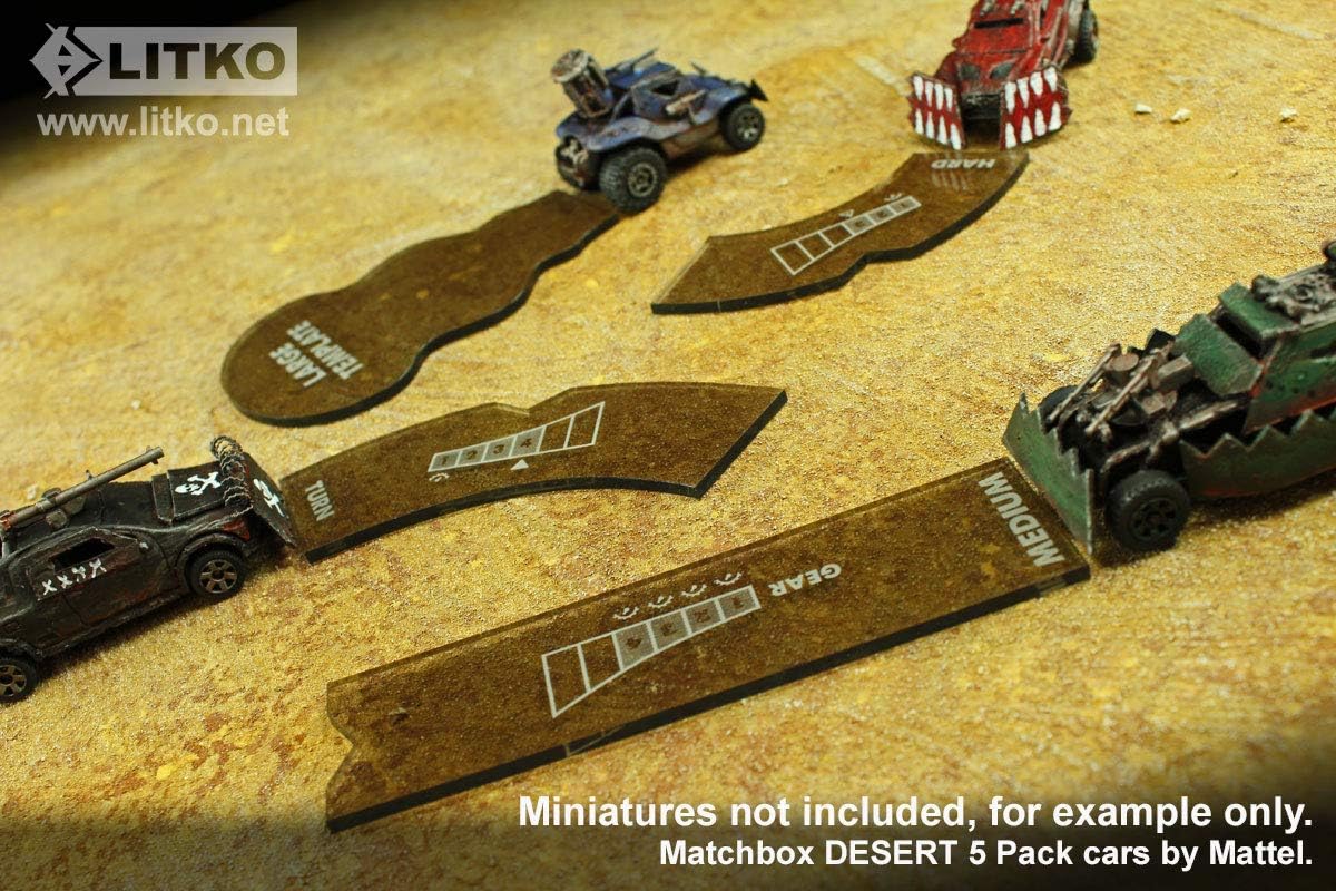 LITKO Gaslands Template Set, Translucent Bronze (12), Standard Scale Template Set - Image 3