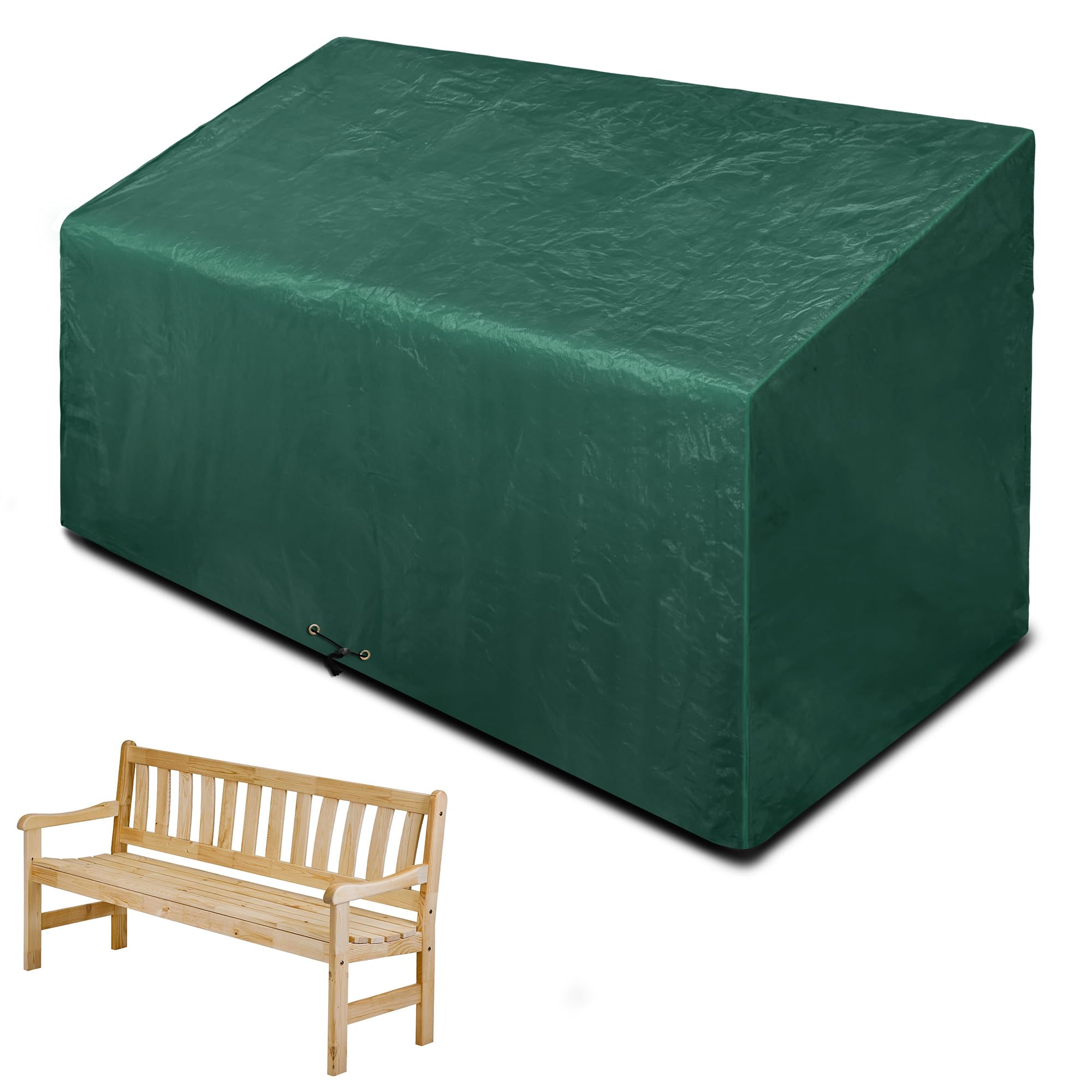 Funshot 4 Seater Garden Bench Covers Waterproof Outdoor Furniture Covers,193 * 66 * 63/89cm Windproof, UV Protected, Covers for Outside Garden Furniture with Drawstring