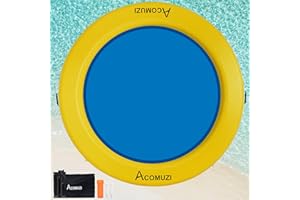 ACOMUZI 8FT Water Hammock Inflatable Floating Dock, Round Floating Ring Heavy Duty Lake Floats for Adults, Inflatable Raft Platform for Pool and Lake