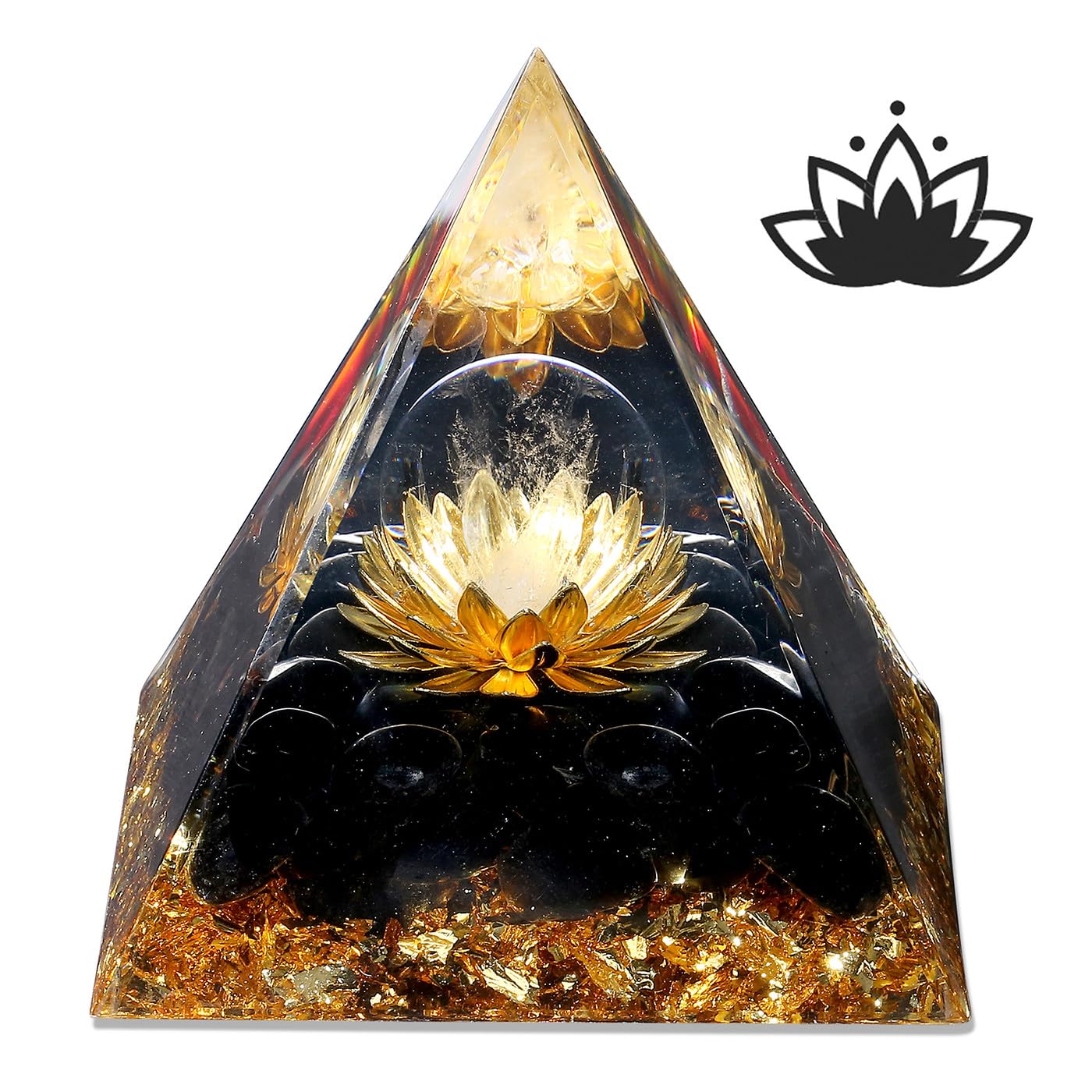 XIANNVXI Healing Crystals Tower,Orgonite Orgone Tower,Lotus Flower Obsidian Crystal Gemstone Wiccan Gifts Witchy Gifts for Women Men Cool Stuff for Bedroom