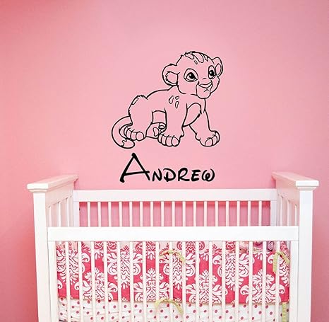 Custom Name Simba Baby Wall Decal Sticker Lion King Art Disney