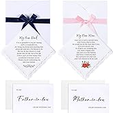 Sherr Wedding Handkerchiefs Mother of the Bride, Father of the Bride Gifts from Daughter Son, Wedding Day Card Wedding Gifts