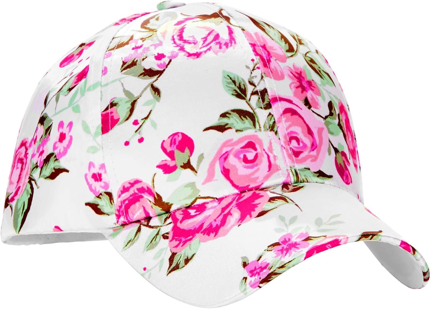 pink and white baseball cap