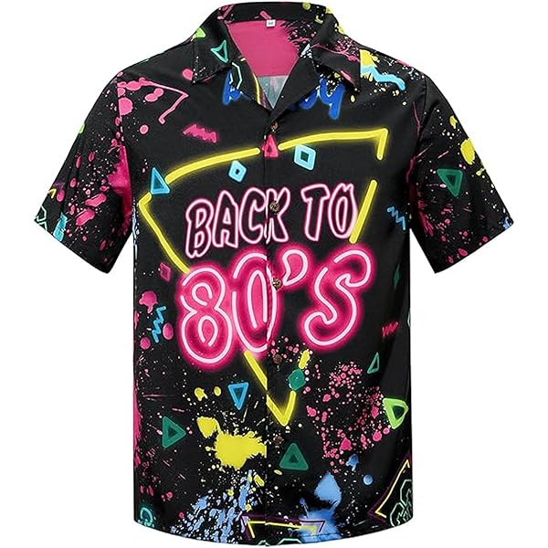 Amazon.com: Ogfao 80s Outfit for Men Short Sleeve Button