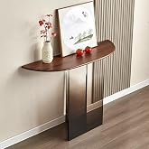 BAYTEWJX Wood Tabletop Console Table Entryway Table with Acrylic Table Legs Space-Saving Hallway Decor for Hallway Foyer Living Room.(Dark Gray,80x35x73cm)