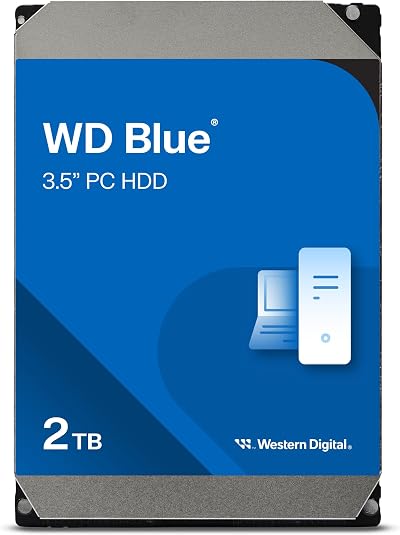 WD Blue 2TB 3.5 Internal Hard Drive 7200 RPM SATA 6Gb/s 256MB Cache