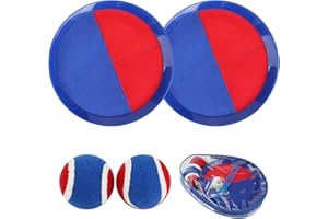 EVERICH TOY EVERICH Upgraded Toss and Catch Ball Game Set - Indoor and Outdoor Games for Kids 3-12, Beach Sand Pool Water Toy Includes 2 Paddles 2 Sticky Balls, Great Birthday Easter Gifts for Boys Girls