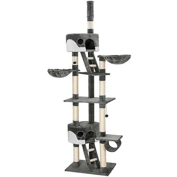 TecTake Kratzbaum Katzenbaum für Katzen - deckenhoch (höhenverstellbar von 240-260cm) - Diverse Farben -