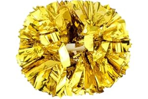 Lovecheer 2PCS/6PCS Metallic Pom Poms Cheerleading with Baton Handle Cheer Pompoms for Kids Adults Team Sports Spirit Party Cheering