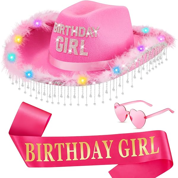 Amazon.com: JUSTOTRY Pink Cowboy Hat - 30th Birthday Cowgirl  display picture 1