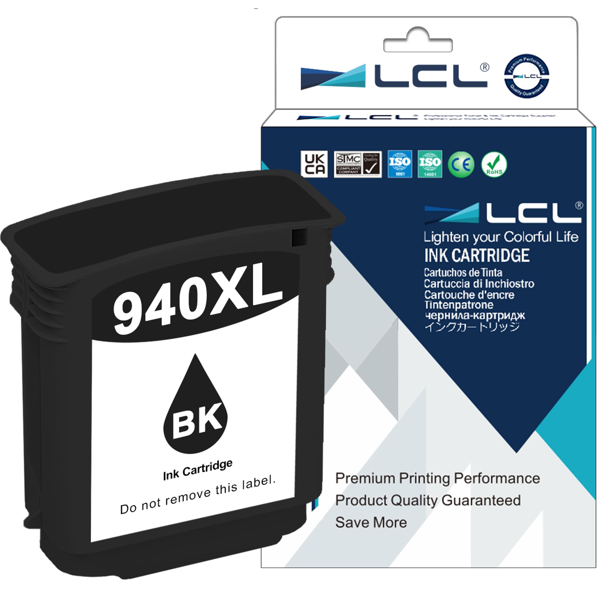 LCL Compatible Ink Cartridge 940XL (1 Black) Replacement for HP Officejet Pro 8000-A809a A811a A809n 8000 8500A 8000AIO 8000W A809 Wireless Officejet Pro 8500 –A909b A909a A909n All-in-One 8500AIO