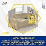 ViraCare Laminated Cotton Dust Sheet 12x9 ft Paint Drop Cloth Reusable view 7