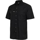GameGuard Men's Original Shirt Short Sleeve, Indigo, S | Button-Up Fishing Shirt, Lightweight Microfiber, Mesh-Lined Vents at the Chest and Back, UPF 50+ Sun Protection