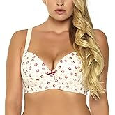 MIERSIDE Women's Red/Purple Plus Size Sexy Printing Demi Bra