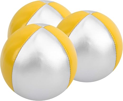 Amazon Co Jp ジャグリングボール ジャグリングトスボール ソフトパズルおもちゃボール 子供向けpuスムーズなジャグリングパフォーマンス耐引裂性 Yellow Silver ホーム キッチン