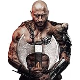 MDM-Ax106 24" Double Headed Viking Axe – Handmade High Carbon Steel Battle Axe with Rosewood Shaft | Double Sided Dane Axe | Custom Gift for Men | Christmas