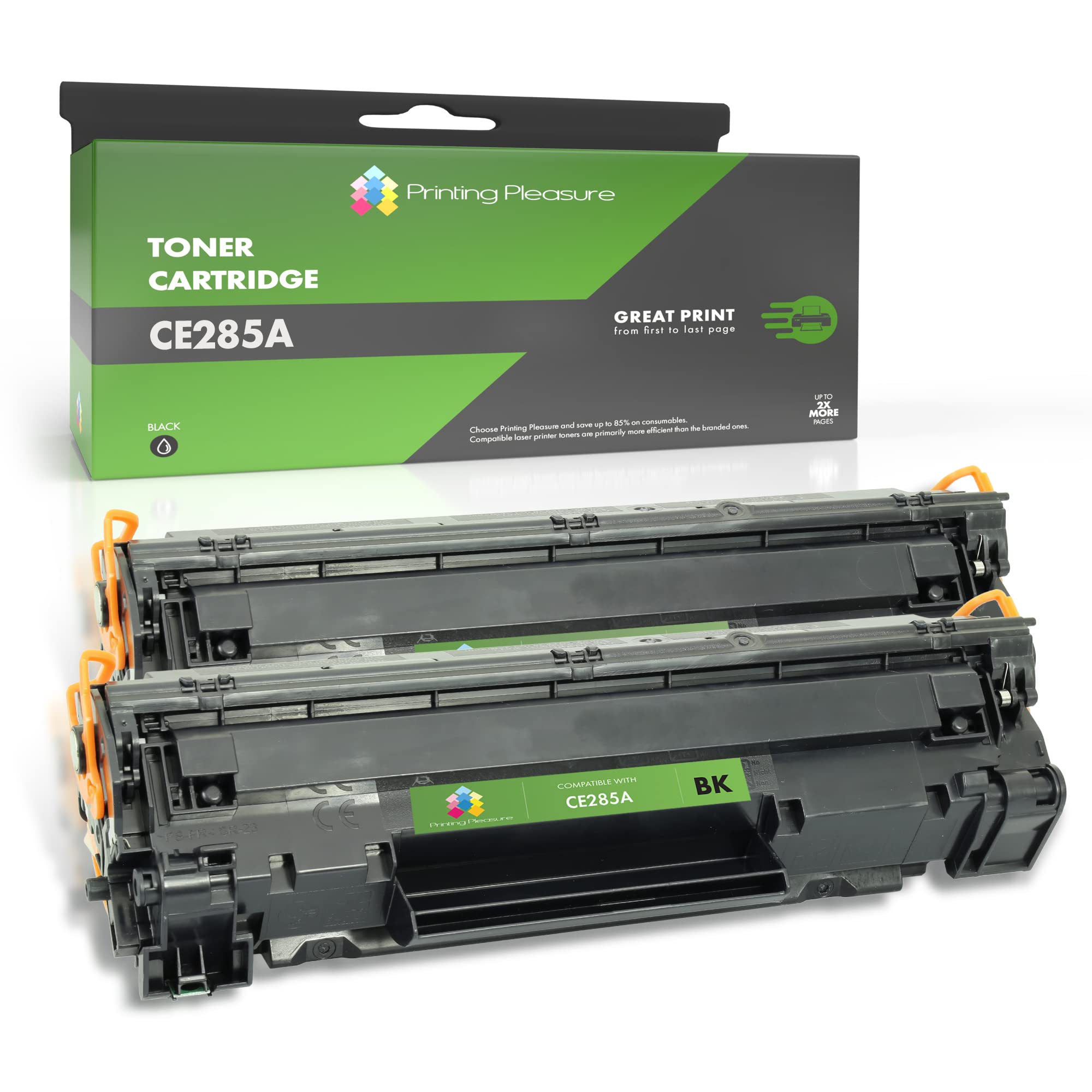 85A Toner Cartridge Compatible with HP Laserjet P1010 P1102 P1102W M1130 M1132 M1210 M1212 M1213 M1217 Canon LBP-6000 LBP-6000B LBP-6020 MF-3010 CE285A 85A CRG 725(Black,2-Pack)
