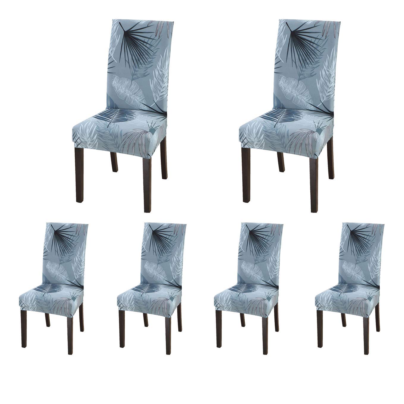 SoulFeel Set of 6 Dining Chair Covers, Stretch Spandex Dining Room Protector Slipcovers (Style 52, Summer Vacation)
