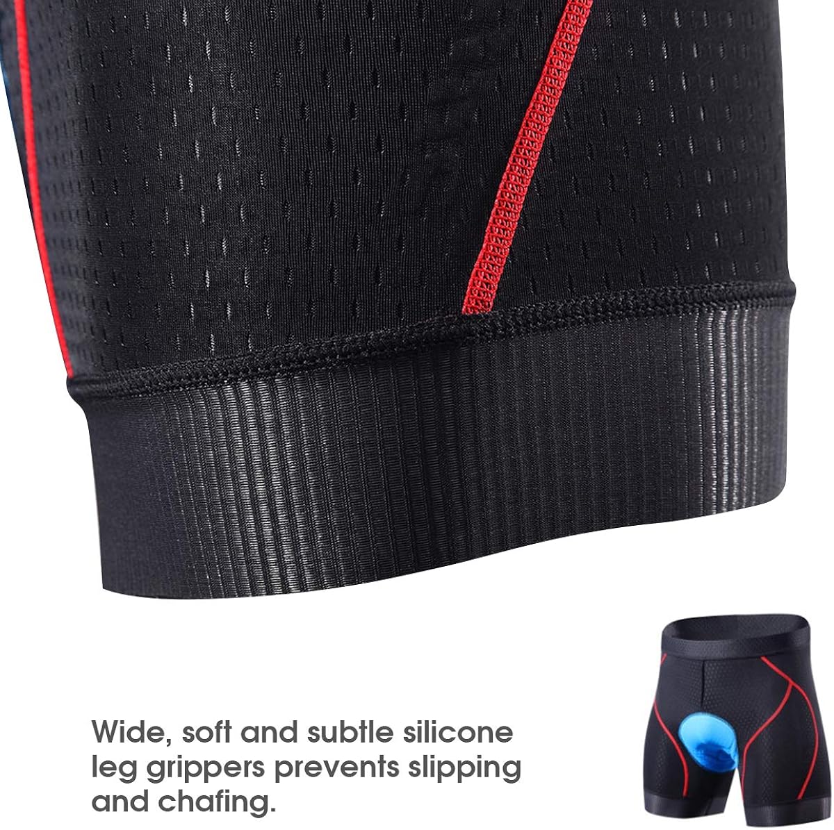Souke Sports Men's Cycling Underwear Shorts 4D Padded Bike Bicycle MTB Liner Shorts with Anti-Slip Leg Grips: Clothing