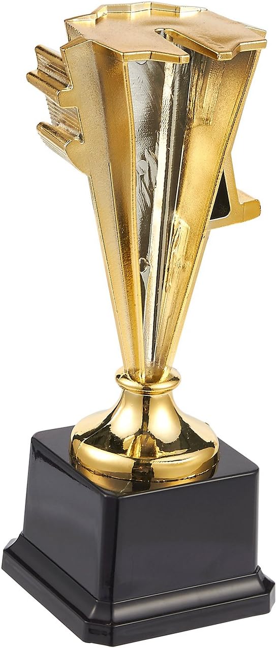 Juvale Award Trophy - 1st Place Gold Plastic Trophy for Sports Tournaments, Competitions, (8 in) : Sports & Outdoors