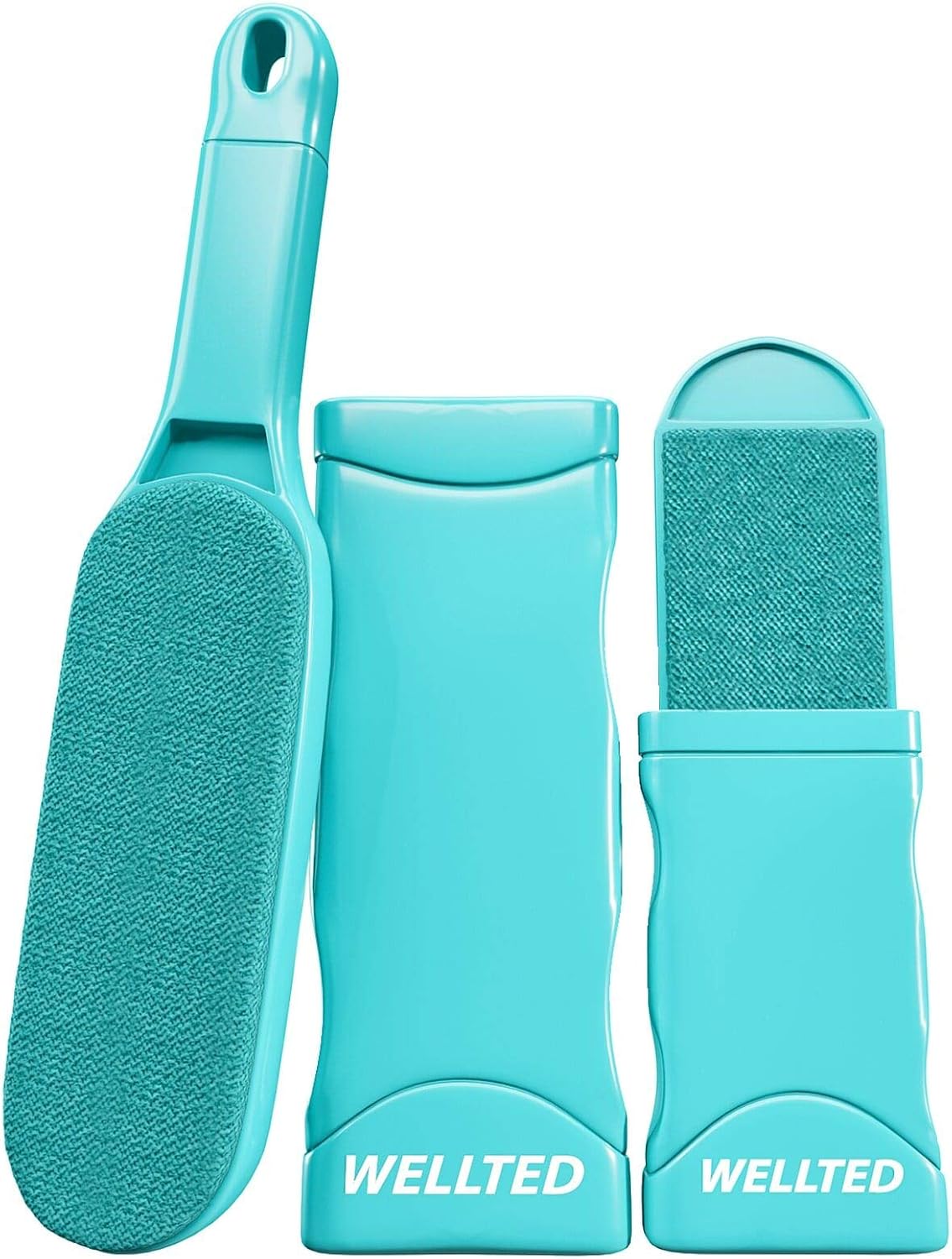 WELLTED Pet Hair Remover - Self-Cleaning Brush for Lint & Hair Removal - Portable Dog or Cat Fur Cleaner Tool for Furniture, Carpet, Clothing, Car Seat & Upholstery - Reusable Pet Accessories